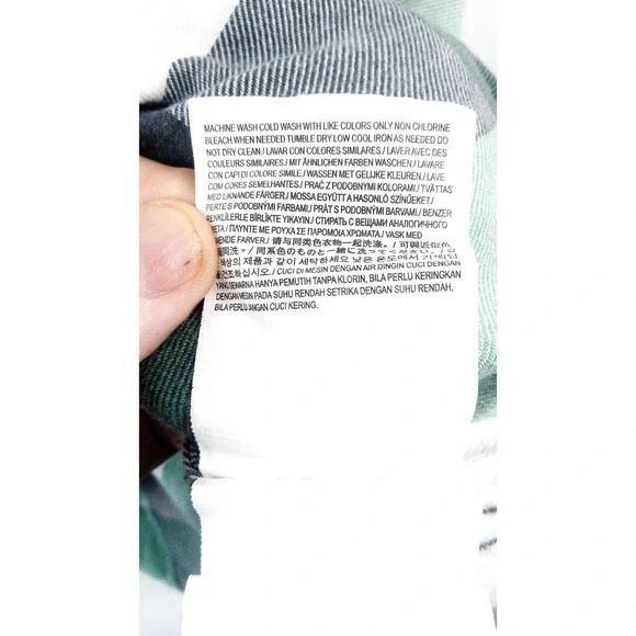 VANS Men's XL Plaid Button-Down Long Sleeve Shirt Tailored Fit Cotton Green - Picture 4 of 11